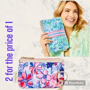 Lilly Pulitzer GWP Zip Top Wallet & Pouch, NWT